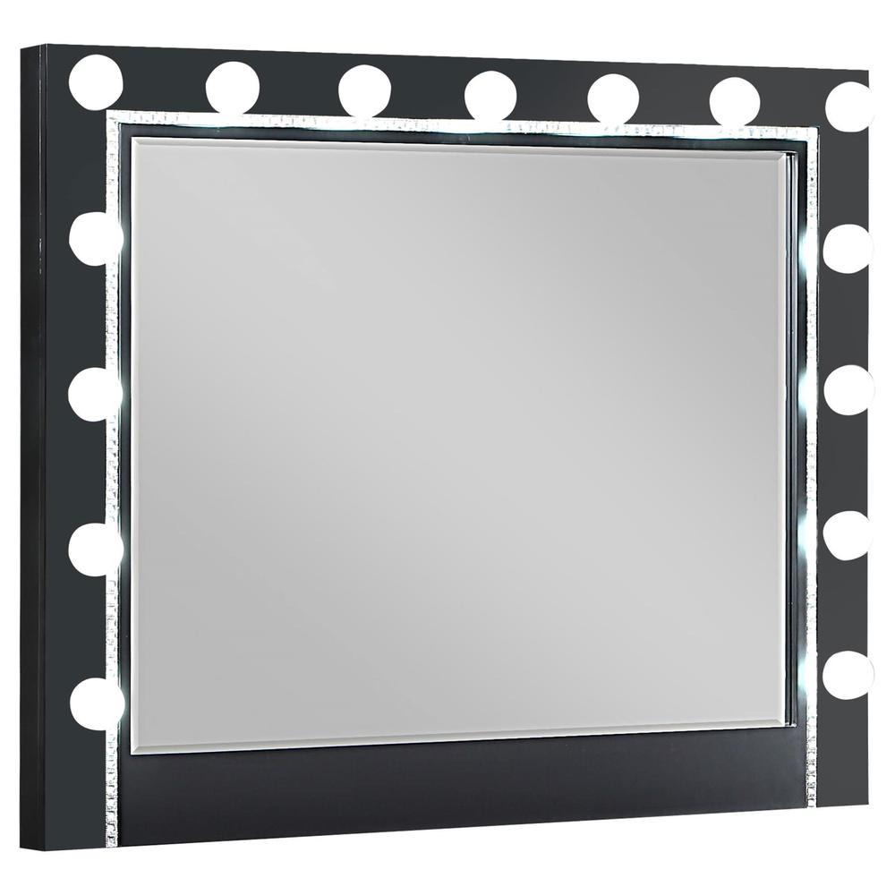 Cappola Black Rectangular Dresser Mirror with Light. Picture 3