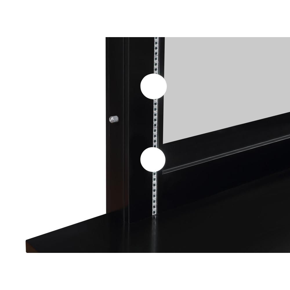 Cappola Black Rectangular Dresser Mirror with Light. Picture 4