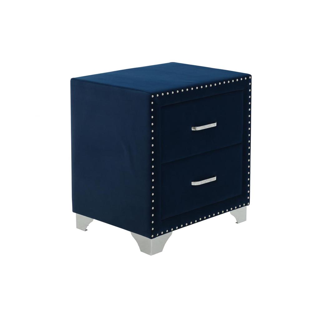 Melody 2-drawer Upholstered Nightstand Pacific Blue. Picture 1