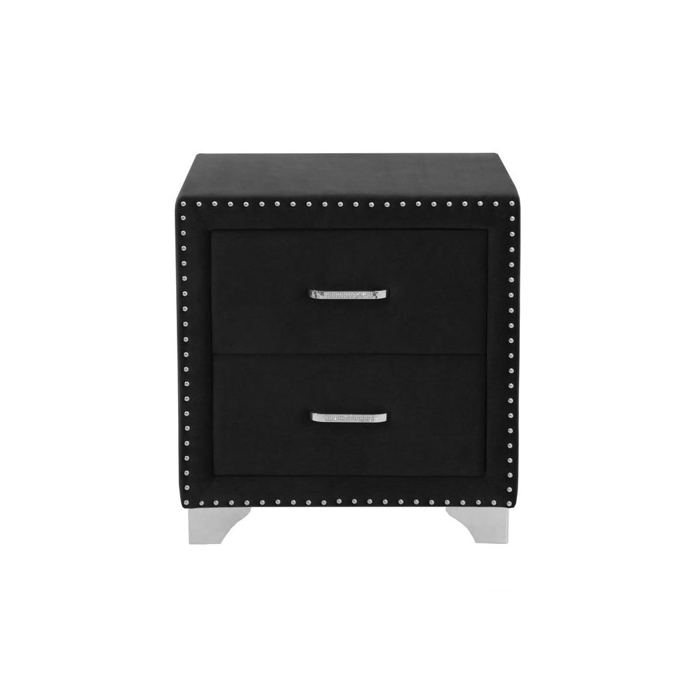 Melody 2-drawer Upholstered Nightstand Grey. Picture 3