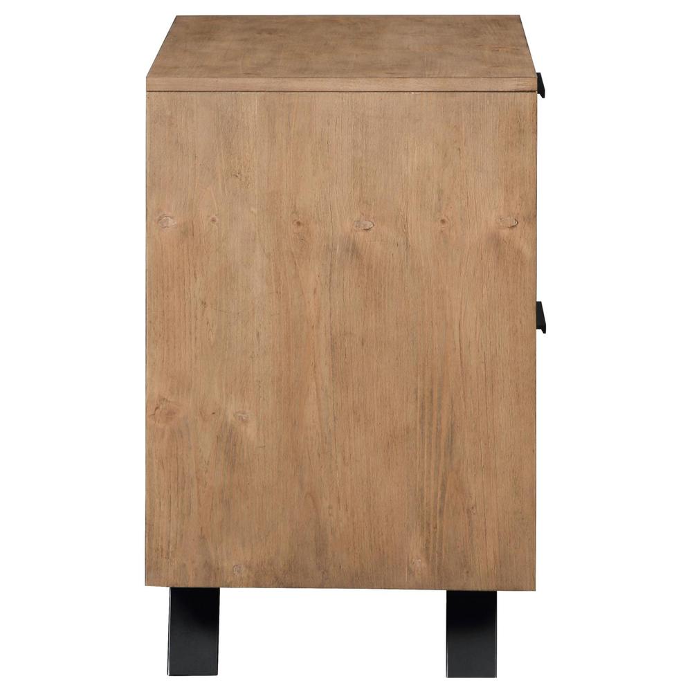 Taylor 2-drawer Rectangular Nightstand with Dual USB Ports Light Honey Brown. Picture 8
