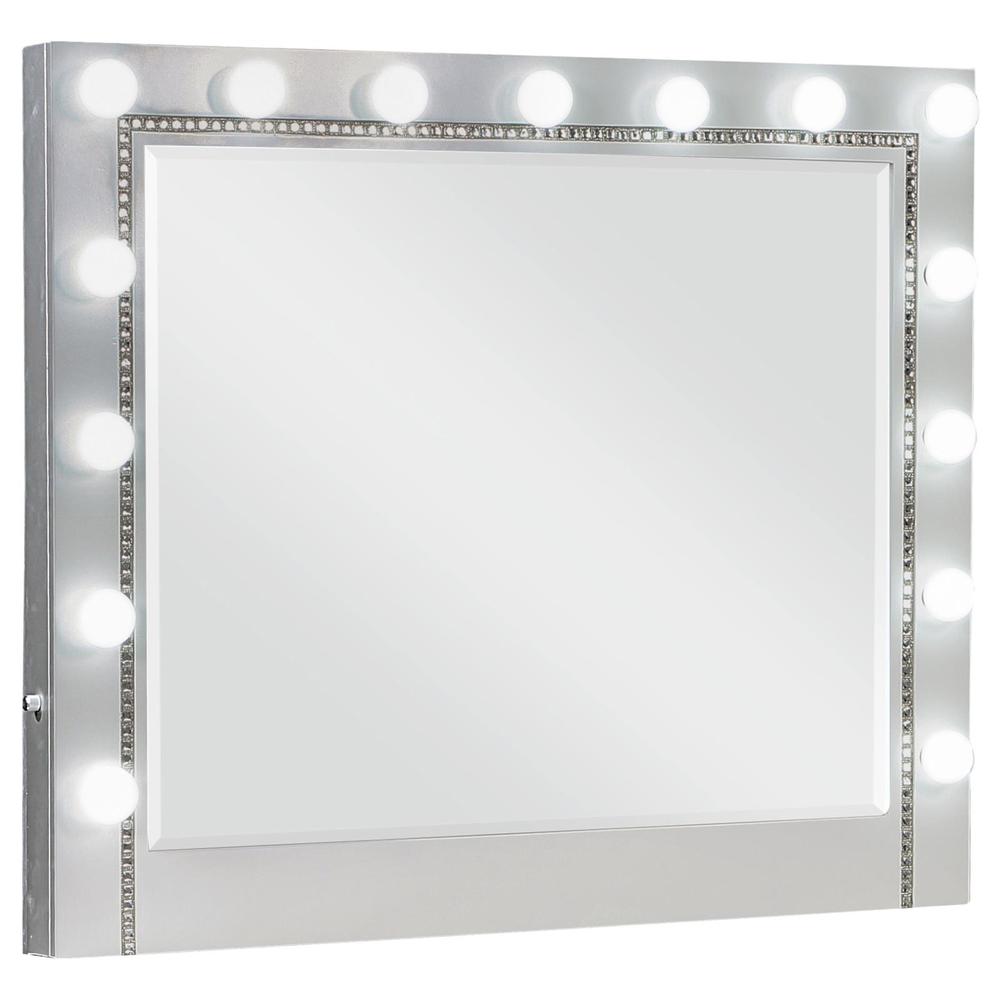 Eleanor Metallic Rectangular Dresser Mirror with Light. Picture 2