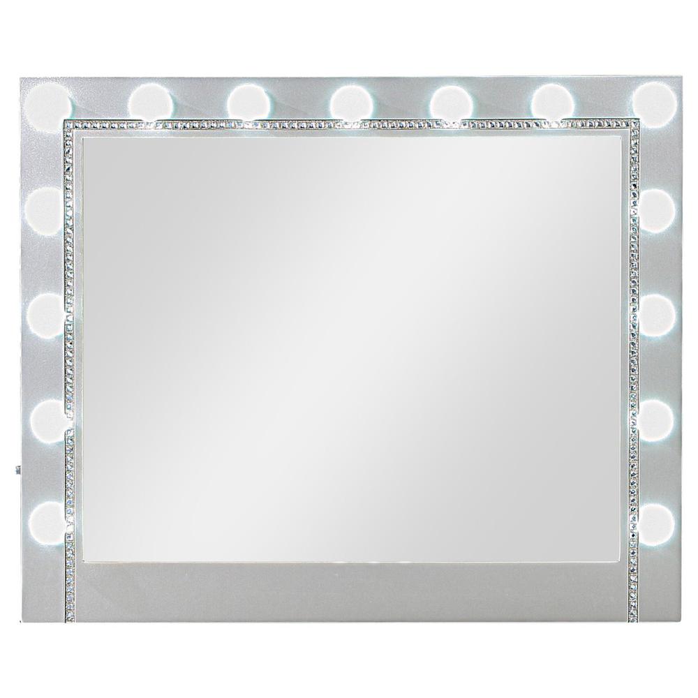 Eleanor Metallic Rectangular Dresser Mirror with Light. Picture 3