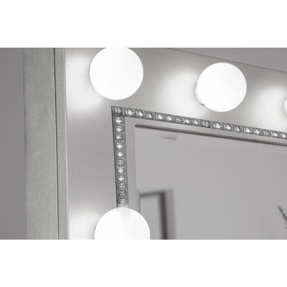 Eleanor Metallic Rectangular Dresser Mirror with Light. Picture 4