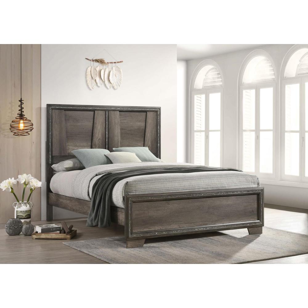 Janine Eastern King Panel Bed Grey. Picture 5