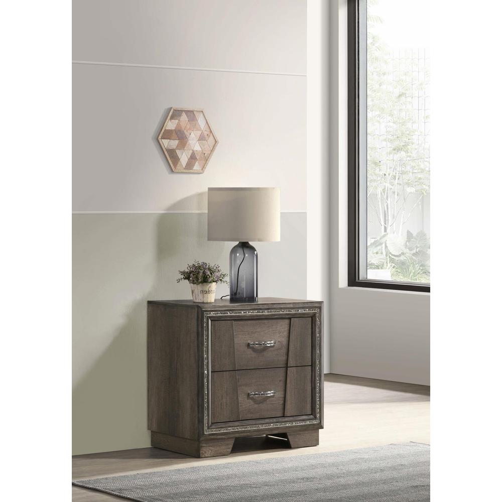 Janine 2-drawer Nightstand Grey. Picture 12