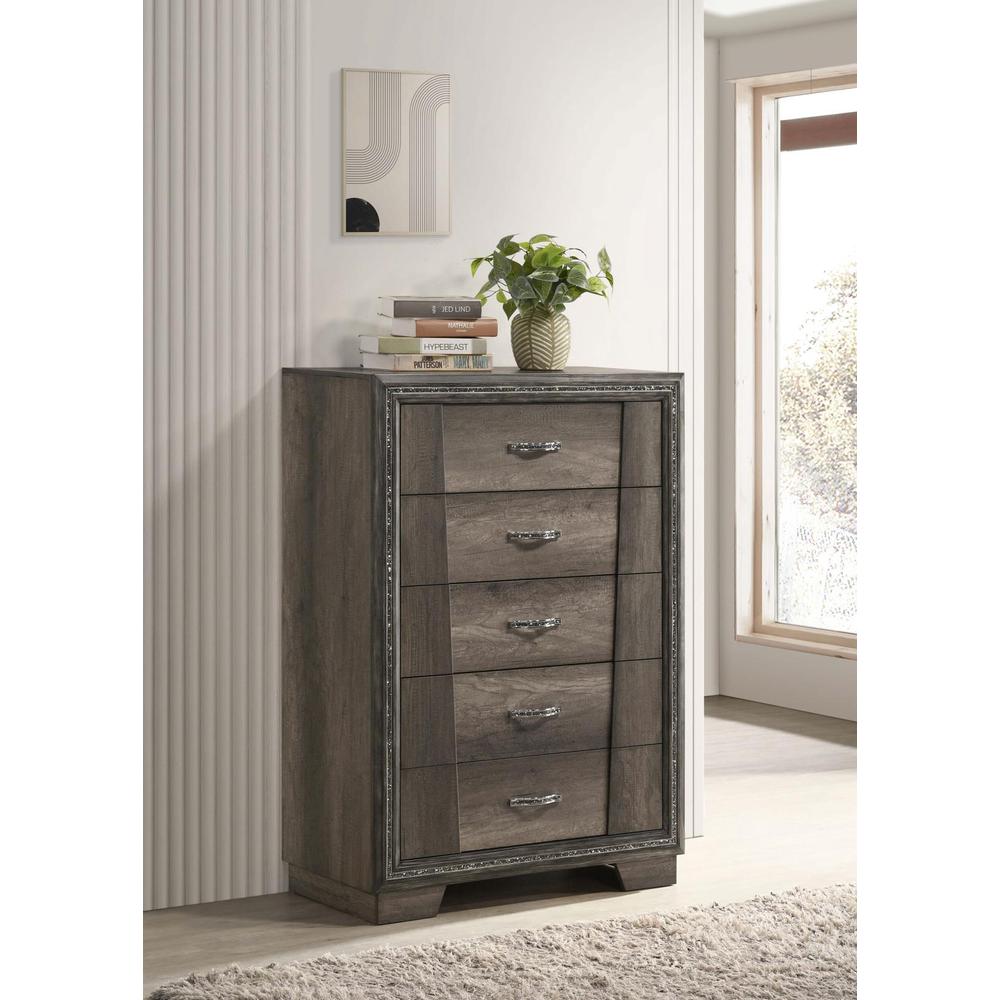 Janine 5-drawer Chest Grey. Picture 11