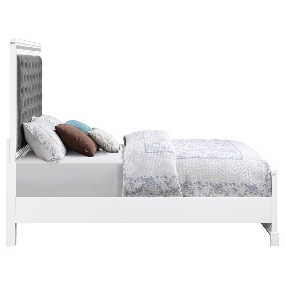 Eleanor Upholstered Tufted Bed White. Picture 6
