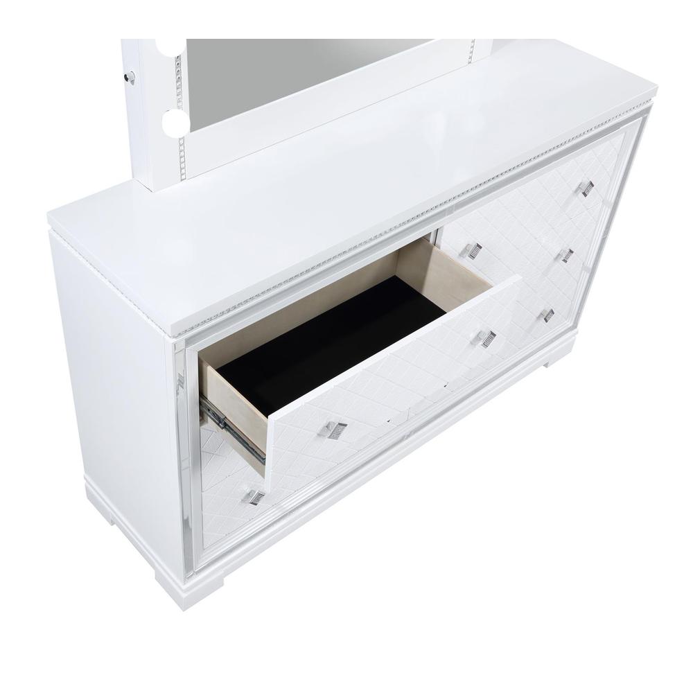 Eleanor Rectangular 6-Drawer Dresser White. Picture 10