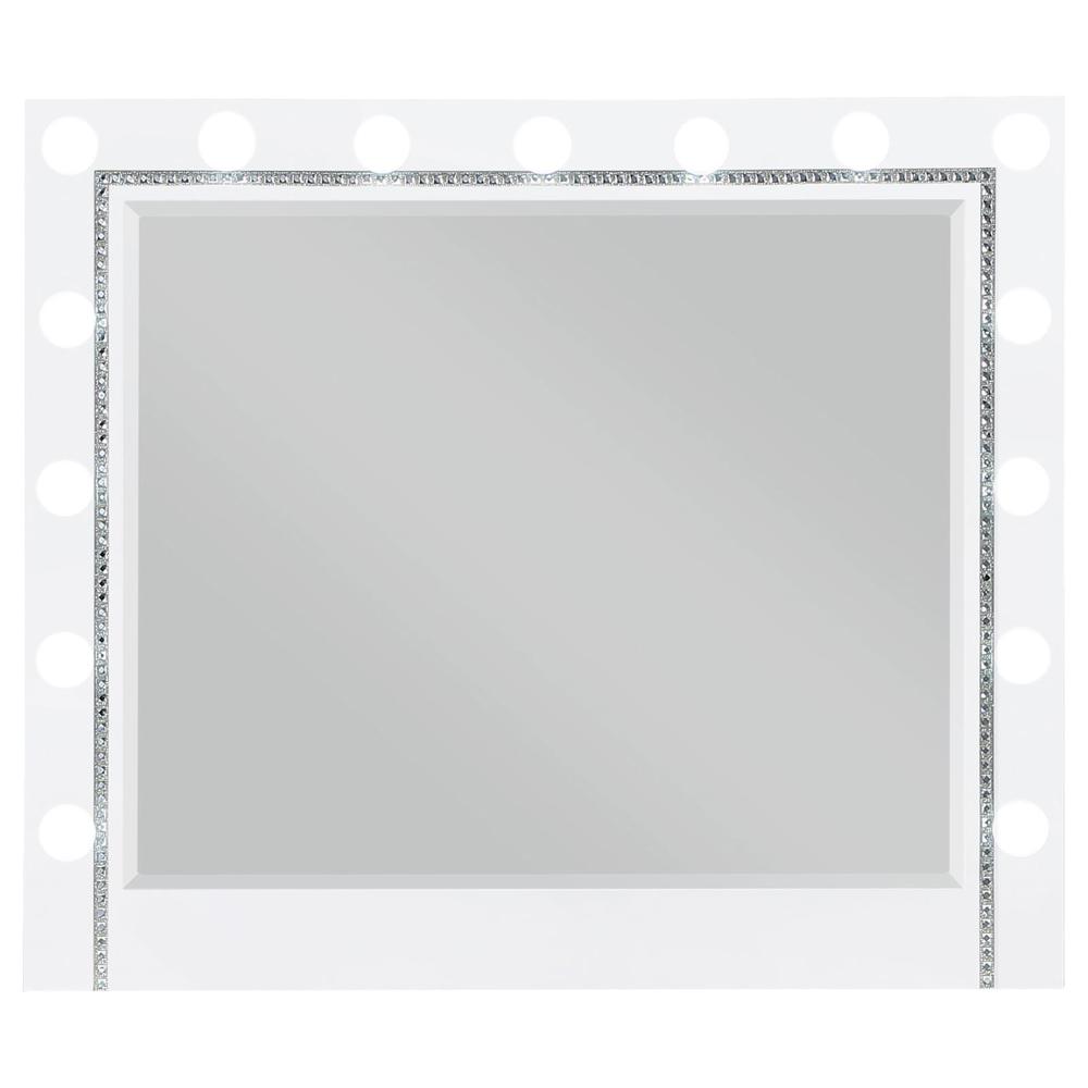 Eleanor White Rectangular Dresser Mirror with Light. Picture 3