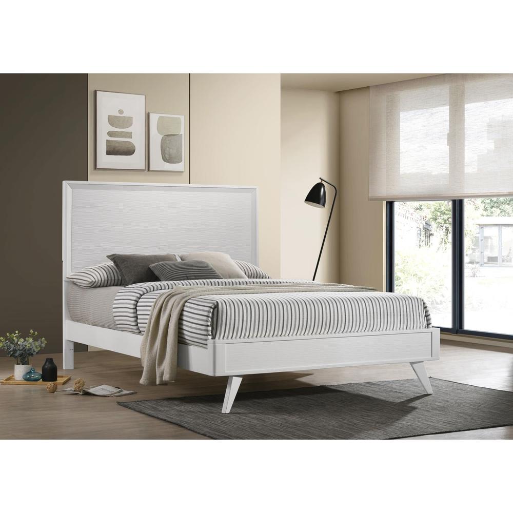 Janelle Eastern King Panel Bed White. Picture 5