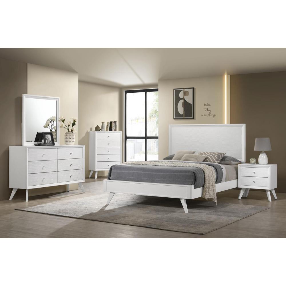 Janelle Eastern King Panel Bed White. Picture 6