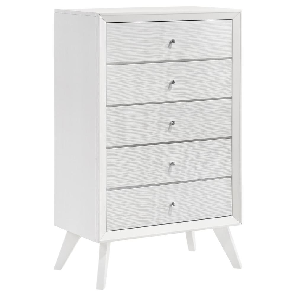 Janelle 5-drawer Chest White. Picture 12