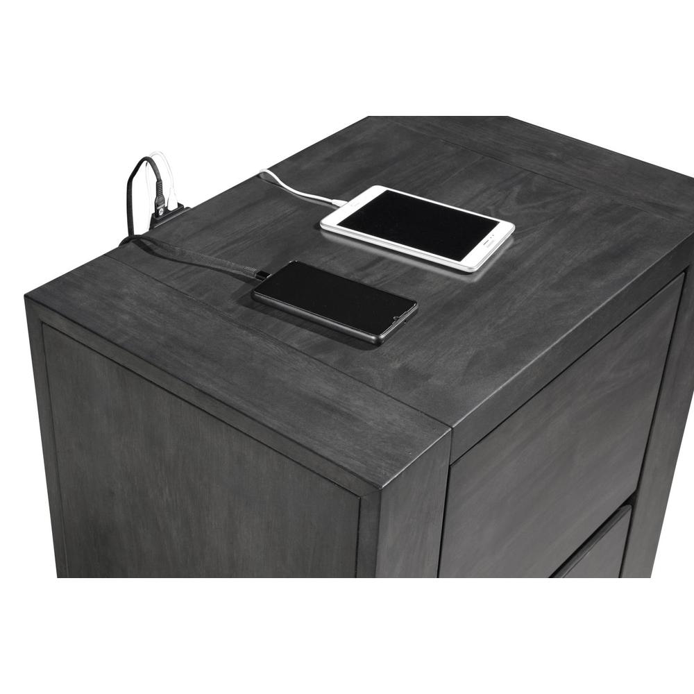Lorenzo 2-drawer Nightstand Dark Grey. Picture 9