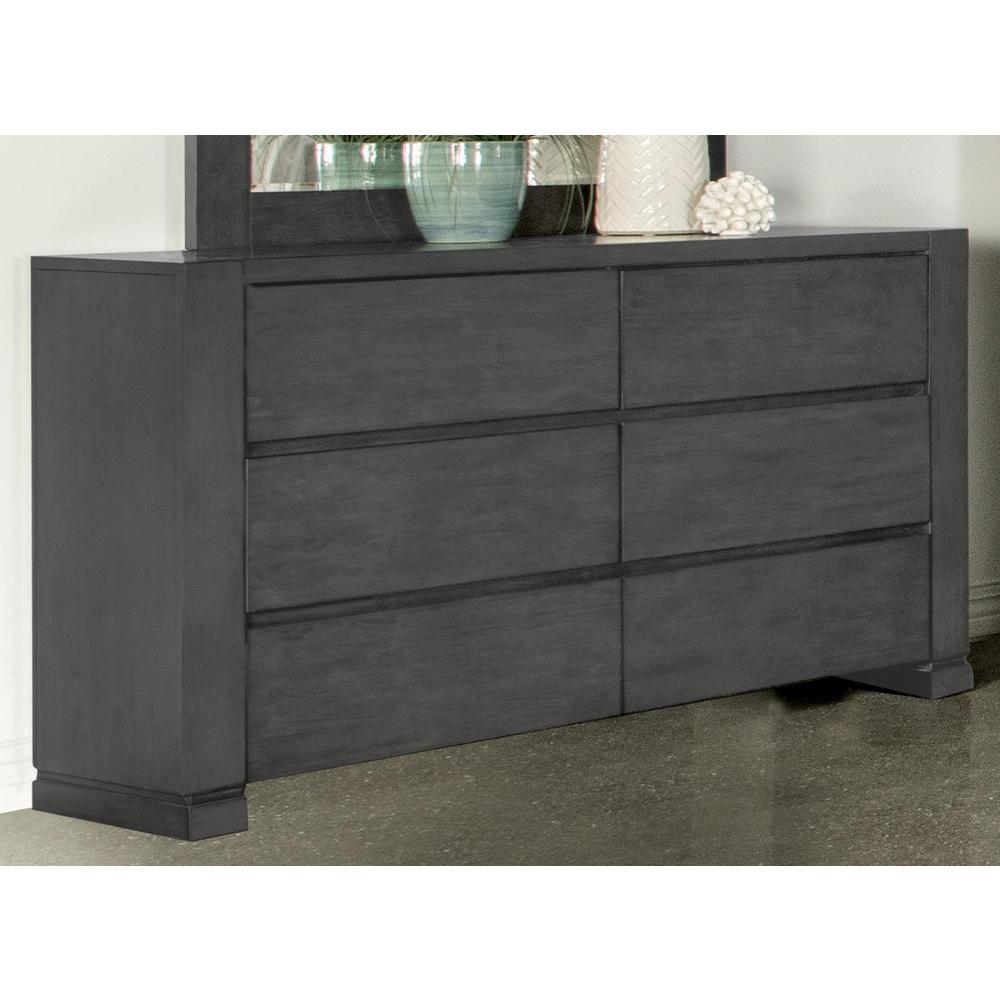 Lorenzo 6-drawer Dresser Dark Grey. Picture 1