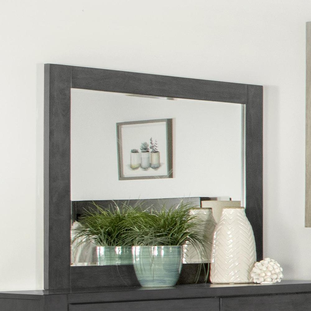 Lorenzo Rectangular Dresser Mirror Dark Grey. Picture 1