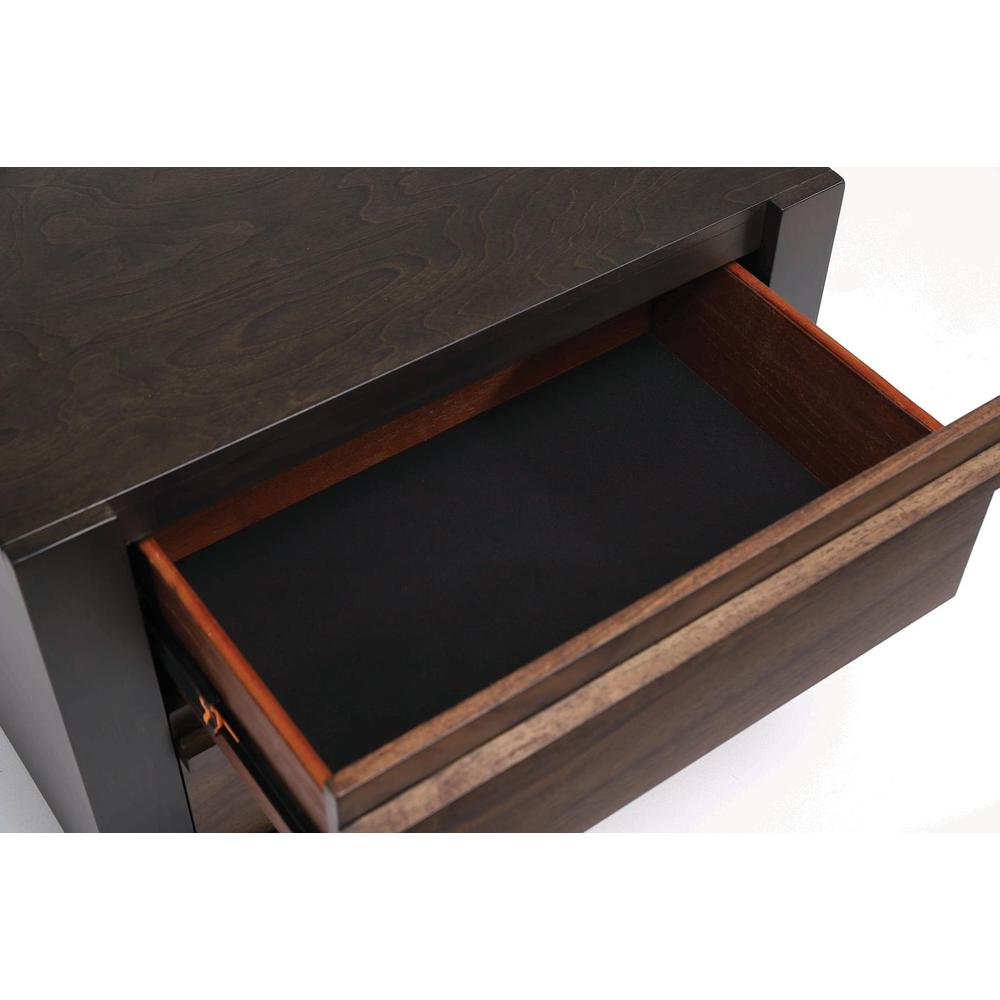 Azalia 2-drawer Nightstand Black and Walnut. Picture 6