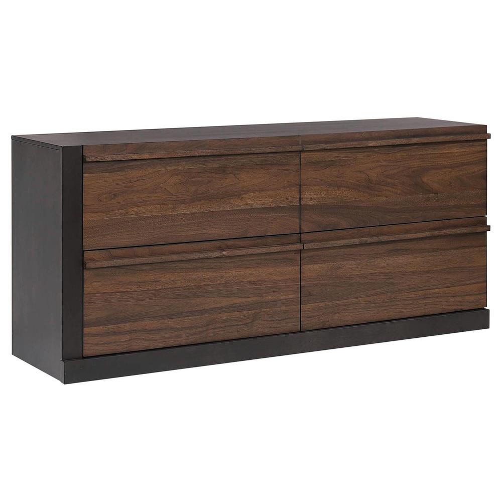 Azalia 4-drawer Dresser Black and Walnut. Picture 2