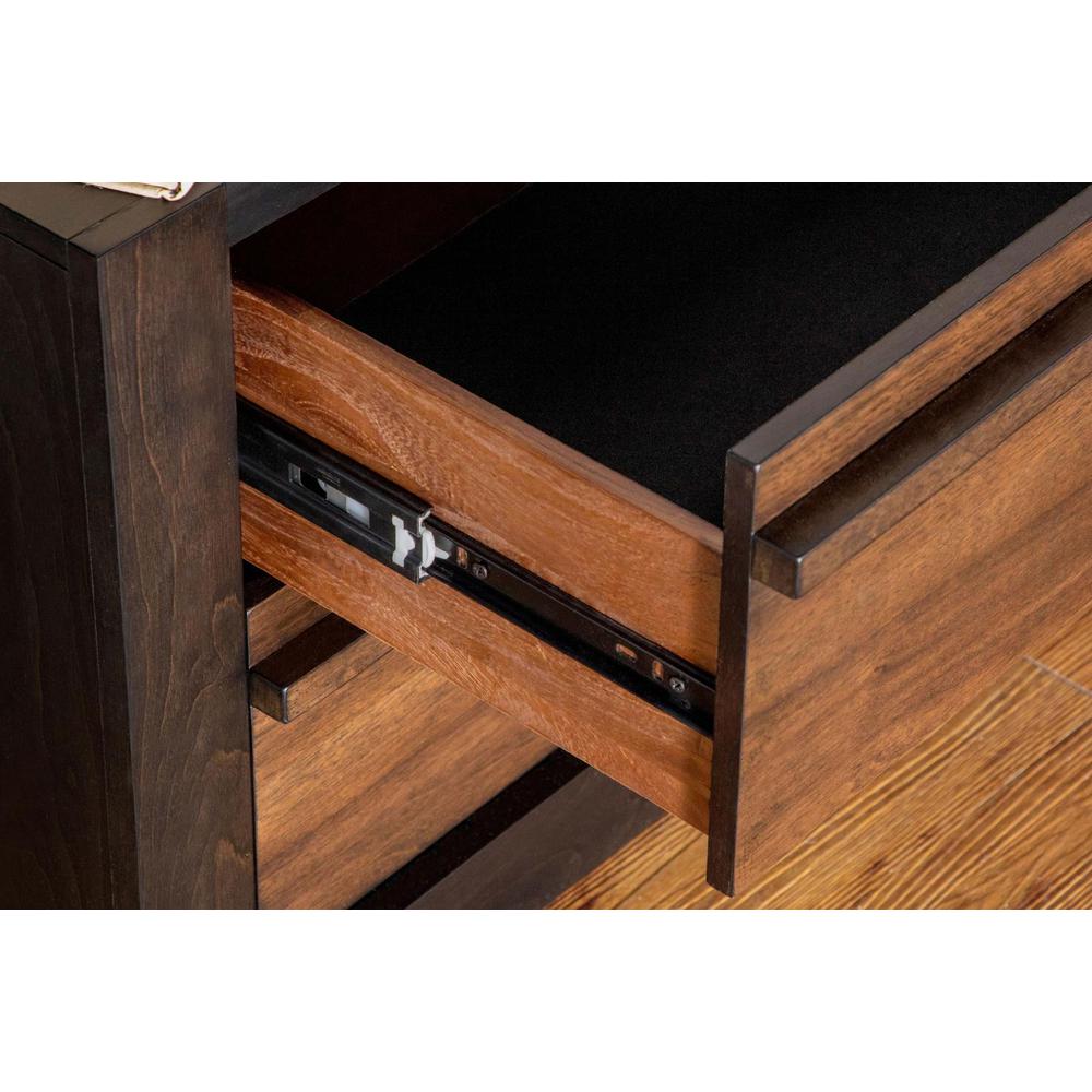 Azalia 4-drawer Dresser Black and Walnut. Picture 11