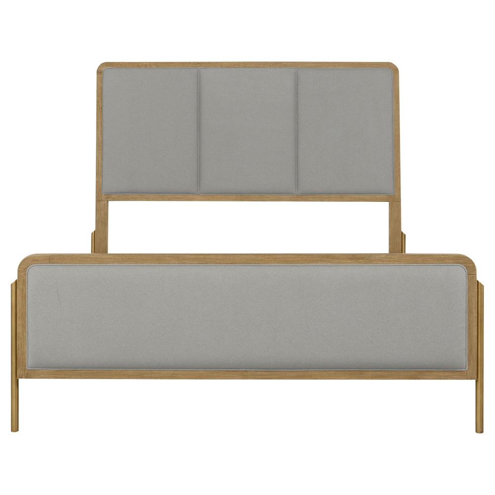 Arini Upholstered Queen Panel Bed Sand Wash and Grey. Picture 1