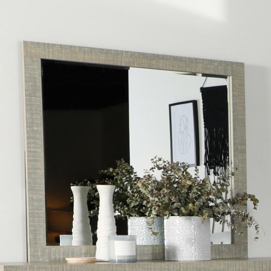 Channing Mirror Rough Sawn Grey Oak. Picture 1