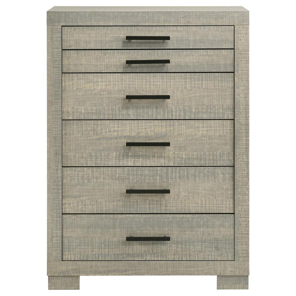 Channing 5-drawer Chest Rough Sawn Grey Oak. Picture 3