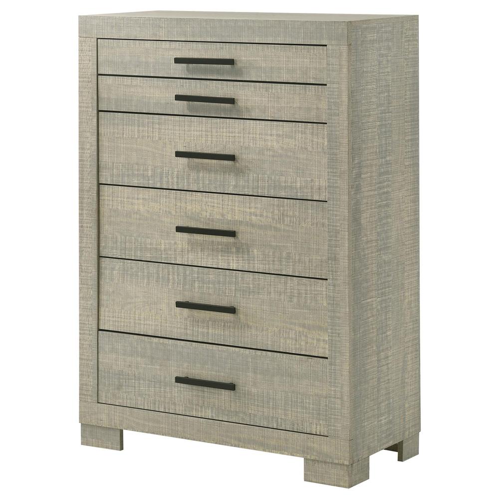 Channing 5-drawer Chest Rough Sawn Grey Oak. Picture 4