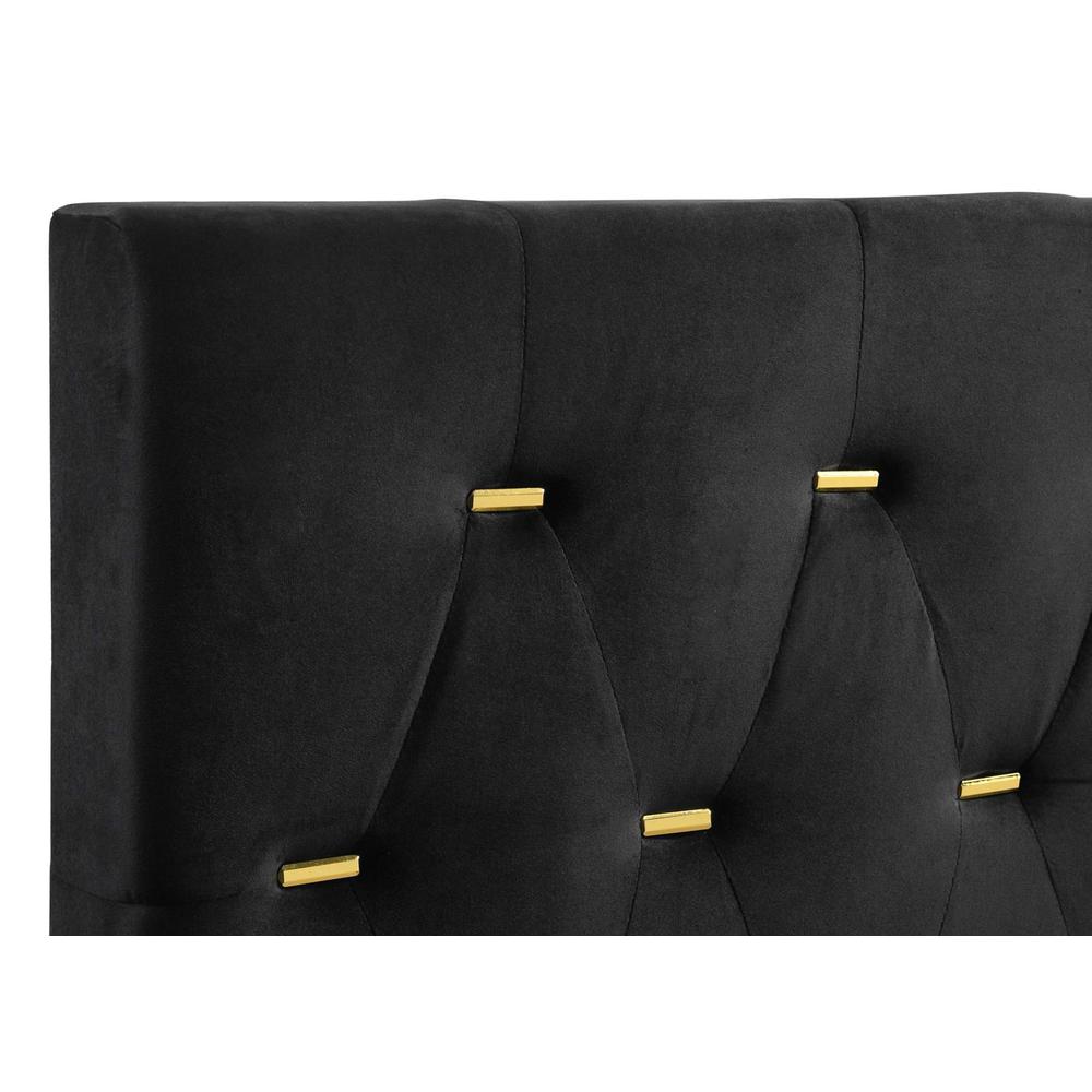 Kendall Tufted Panel California King Bed Black and Gold. Picture 5