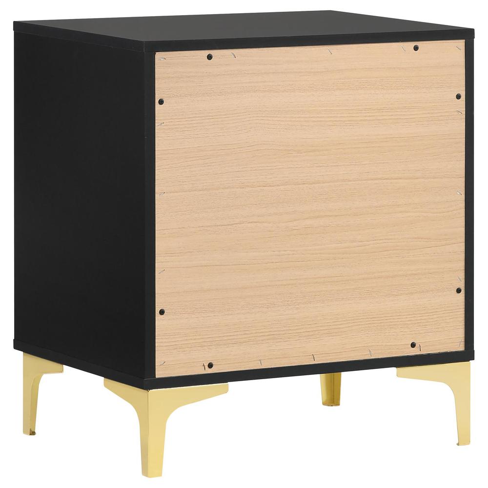 Kendall 2-drawer Nightstand Black and Gold. Picture 4