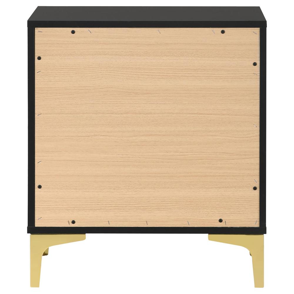 Kendall 2-drawer Nightstand Black and Gold. Picture 5