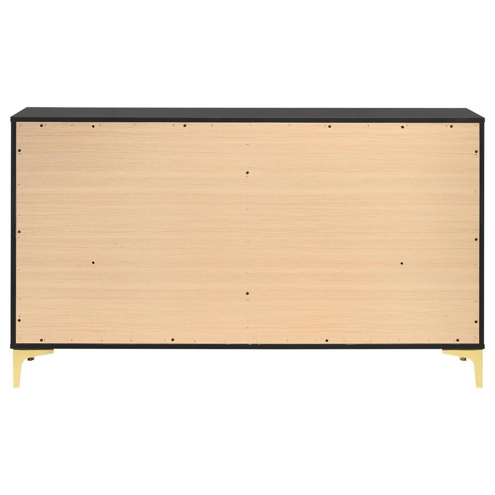 Kendall 6-drawer Dresser Black and Gold. Picture 5