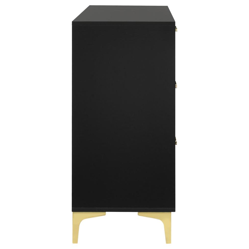 Kendall 6-drawer Dresser Black and Gold. Picture 6