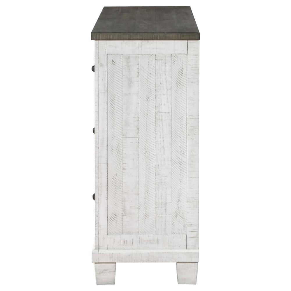 Lilith 7-drawer Dresser Distressed Grey and White. Picture 3