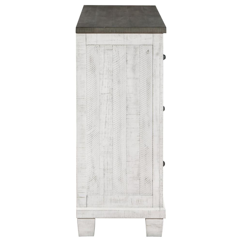 Lilith 7-drawer Dresser Distressed Grey and White. Picture 7