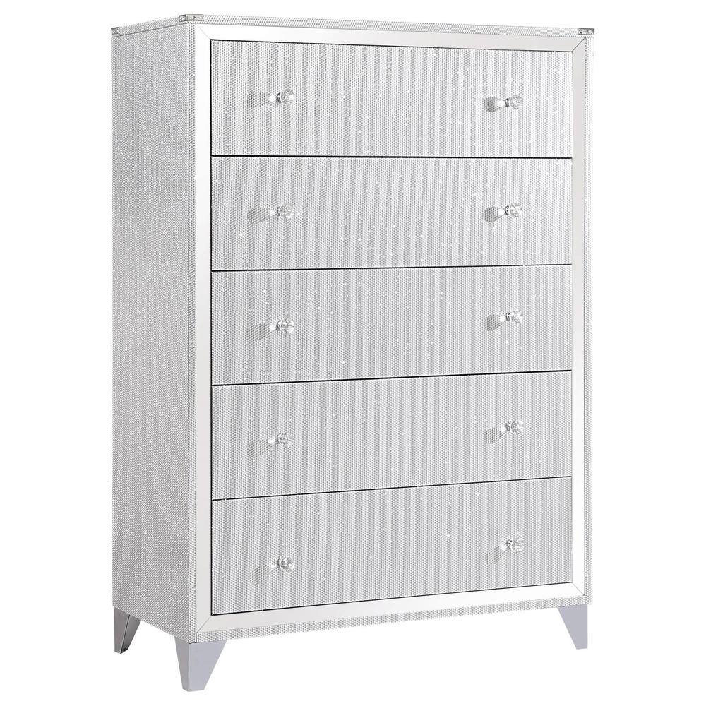 Larue 5-drawer Chest Silver. Picture 11