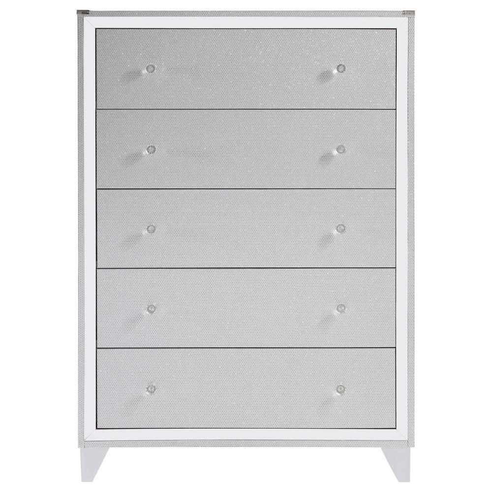 Larue 5-drawer Chest Silver. Picture 1