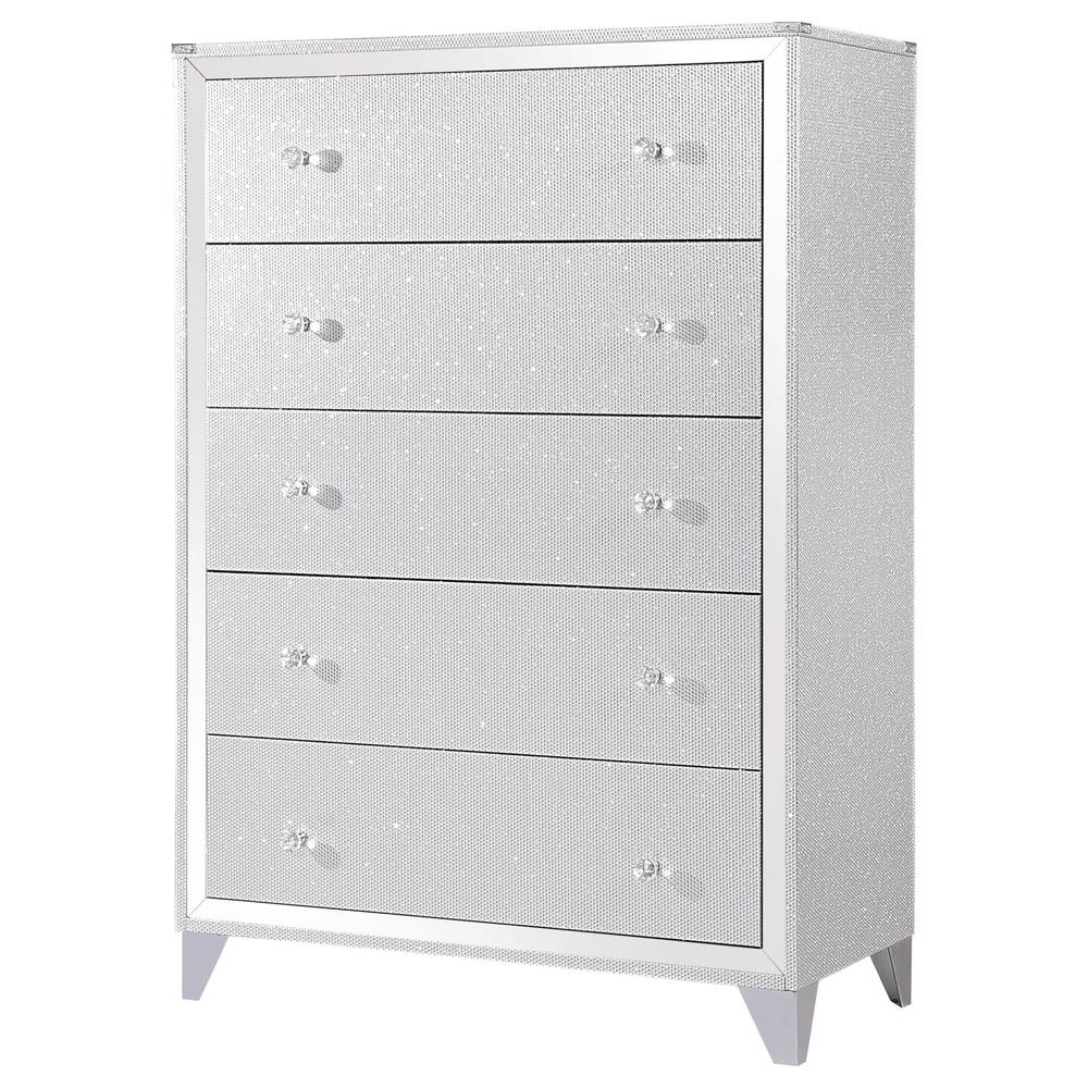 Larue 5-drawer Chest Silver. Picture 2