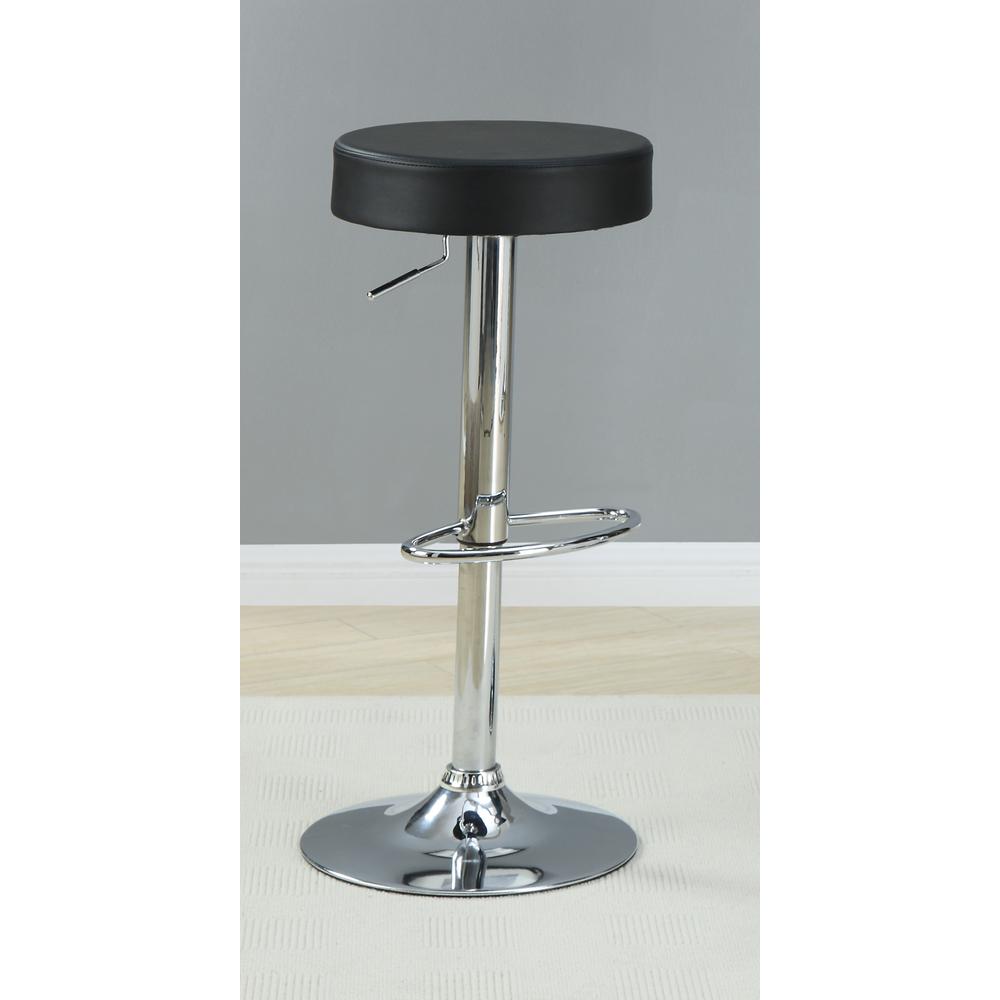 Ramses 29" Adjustable Bar Stool Chrome and Black. Picture 1