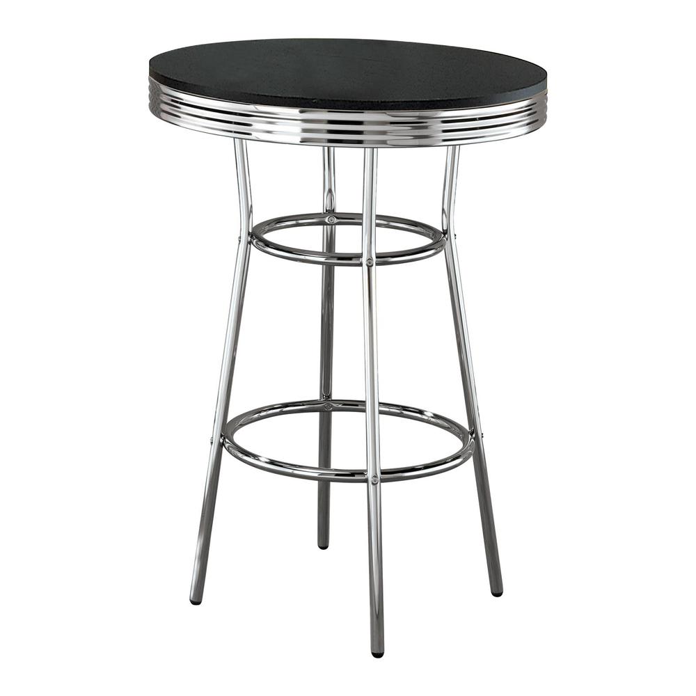 Theodore Round Bar Table Black and Chrome. Picture 3