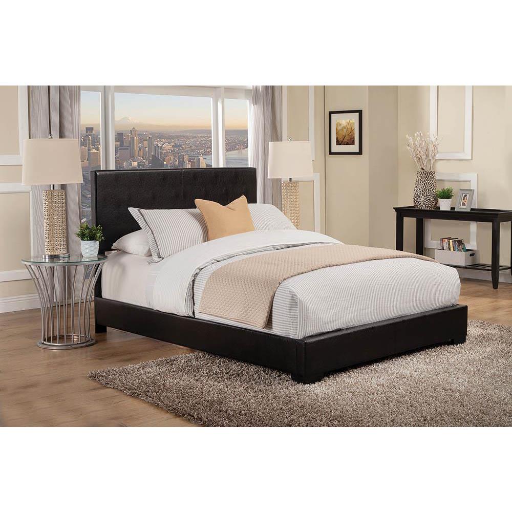 Conner Full Upholstered Panel Bed Black. Picture 1