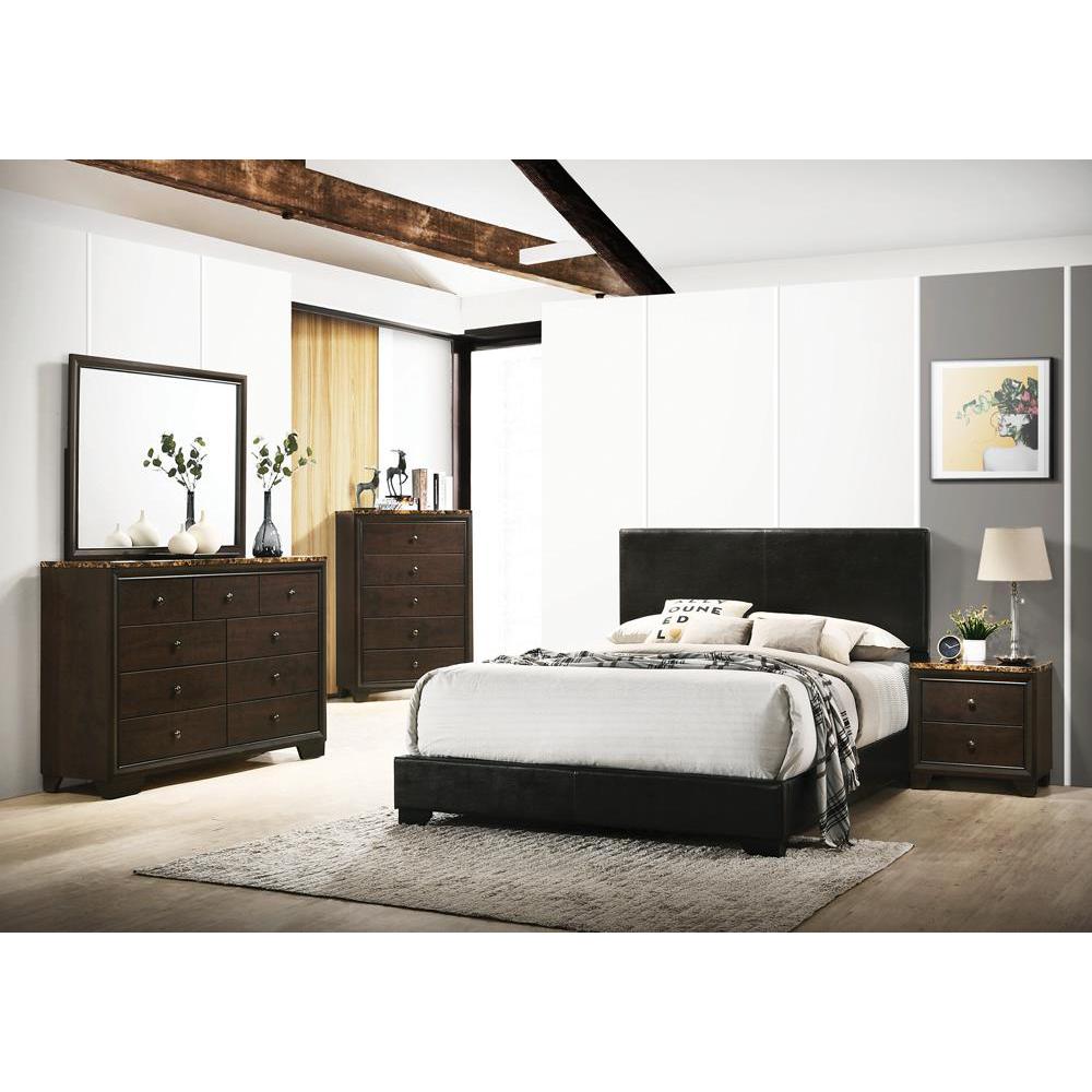 Conner Full Upholstered Panel Bed Black. Picture 4