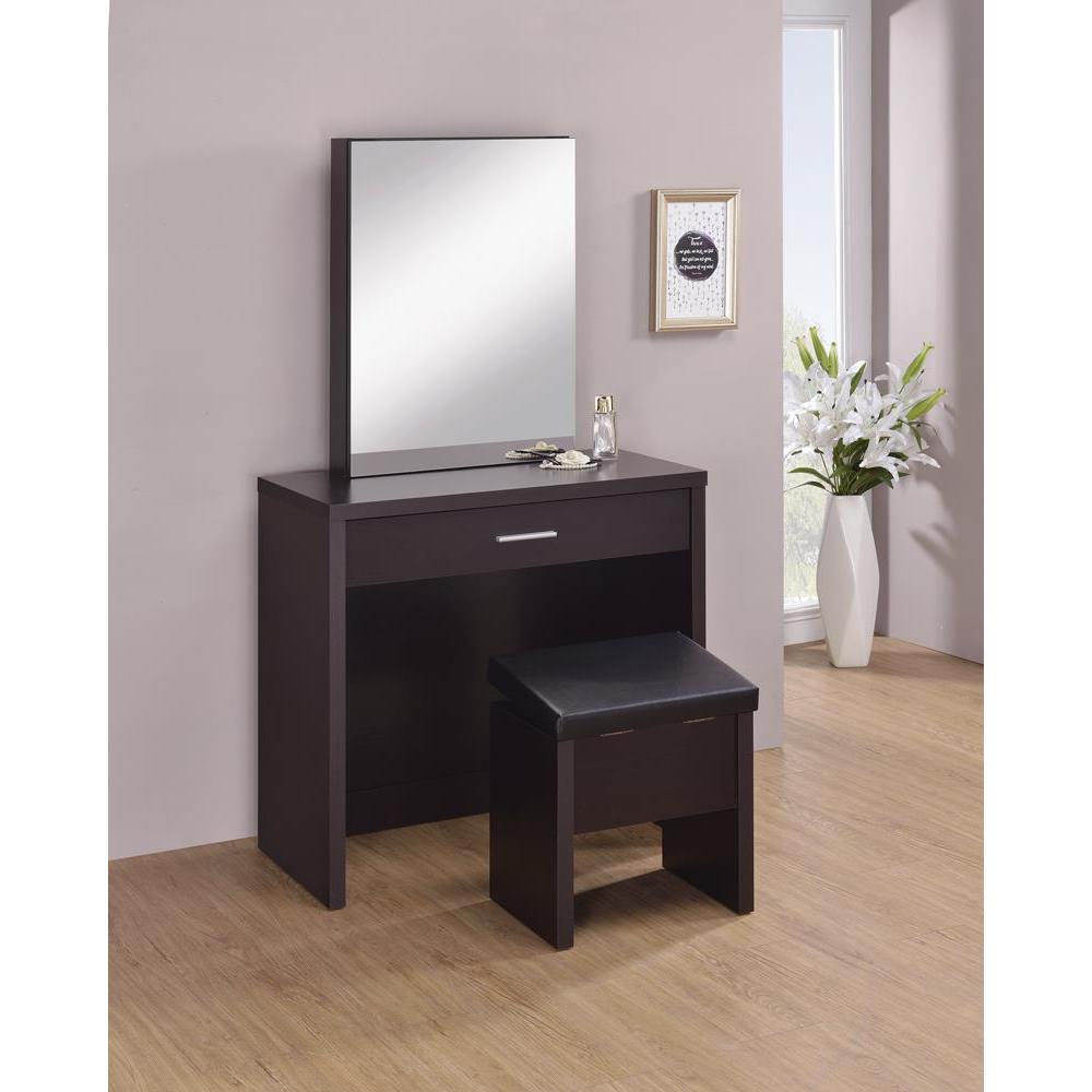 Harvey 2-piece Vanity Set with Lift-Top Stool Cappuccino. Picture 1