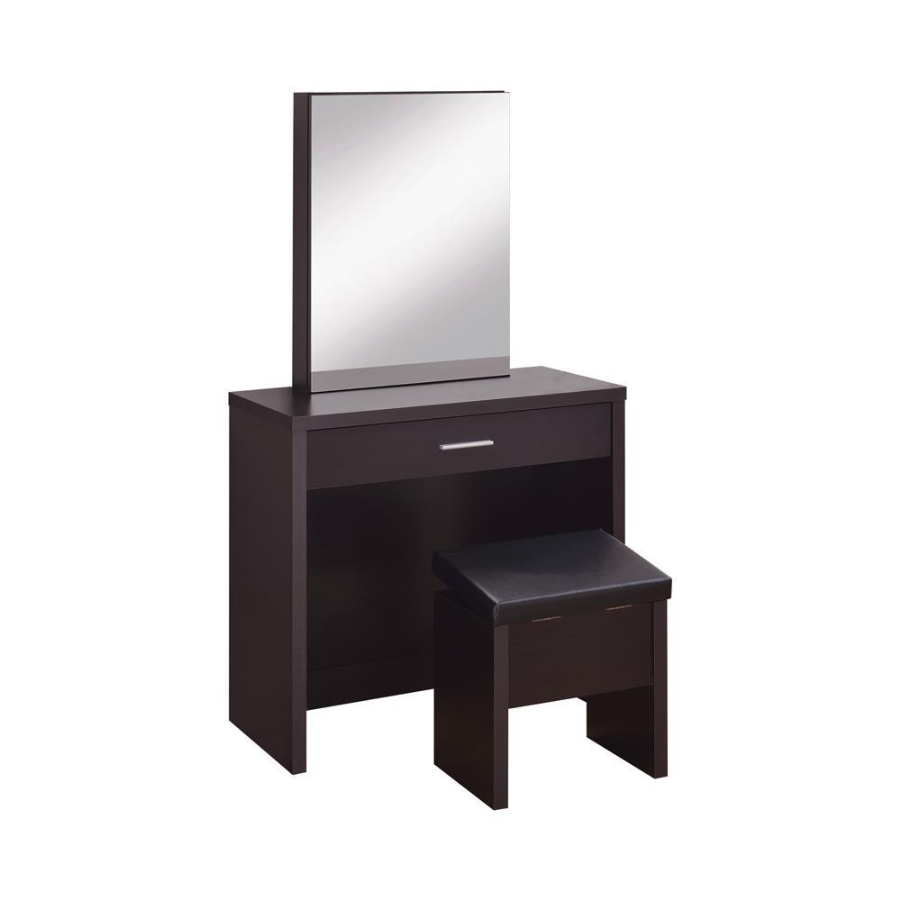 Harvey 2-piece Vanity Set with Lift-Top Stool Cappuccino. Picture 2