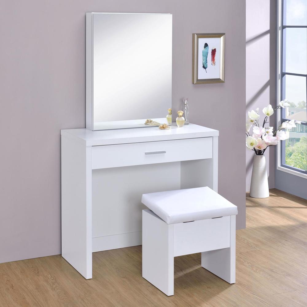 Harvey 2-piece Vanity Set with Lift-Top Stool White. Picture 14