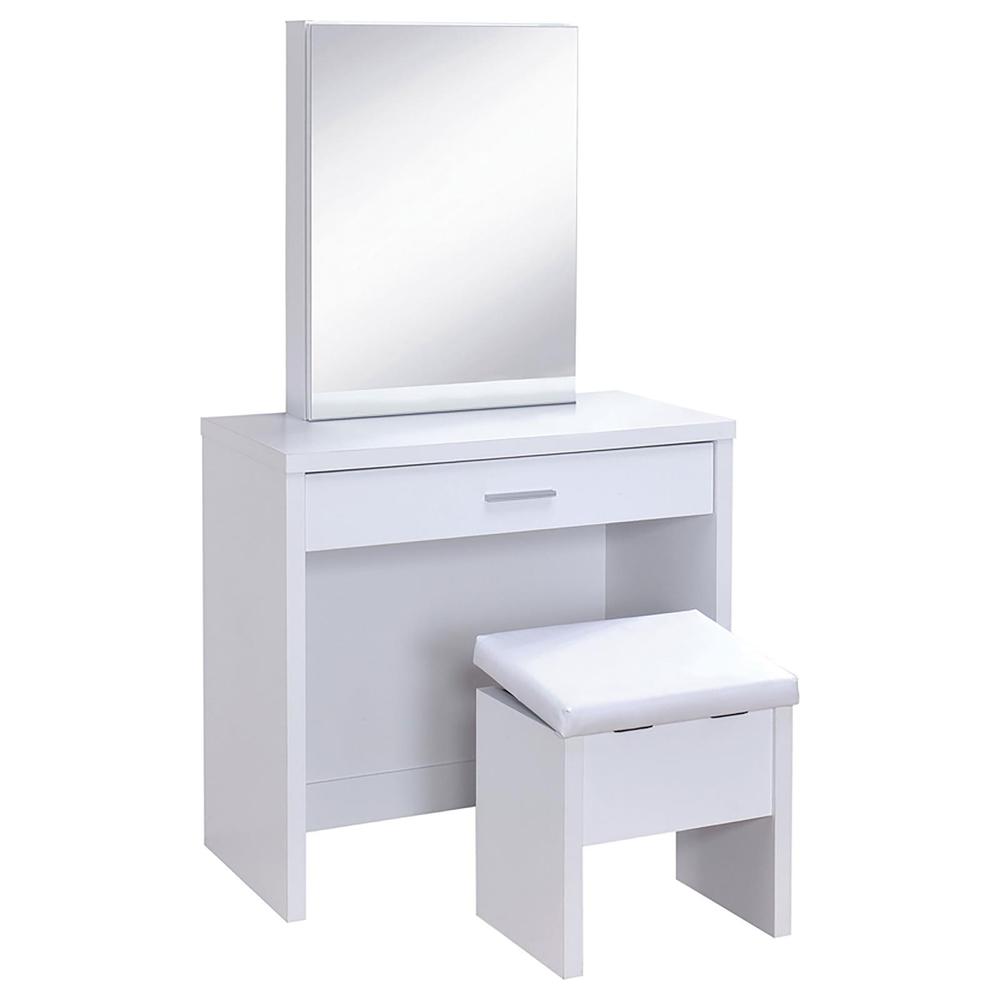 Harvey 2-piece Vanity Set with Lift-Top Stool White. Picture 13