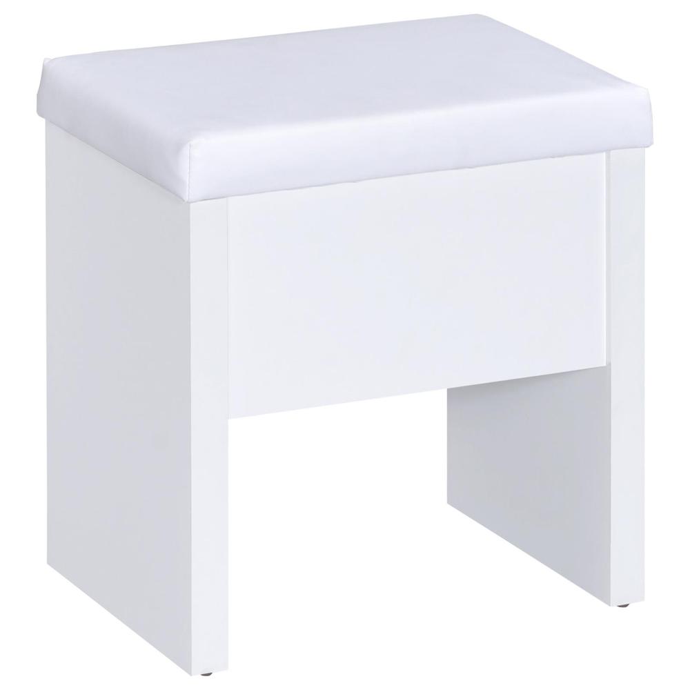 Harvey 2-piece Vanity Set with Lift-Top Stool White. Picture 9