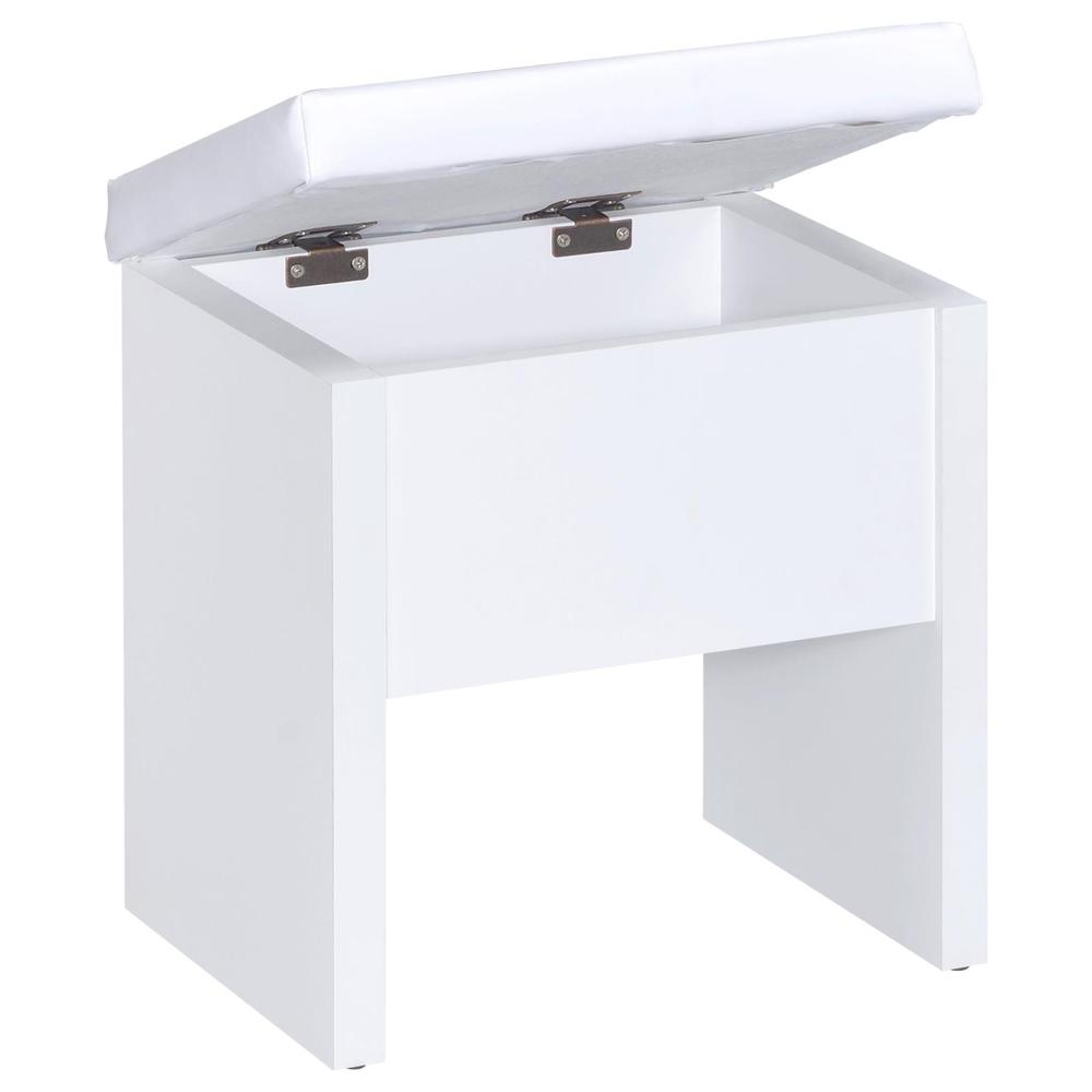 Harvey 2-piece Vanity Set with Lift-Top Stool White. Picture 10