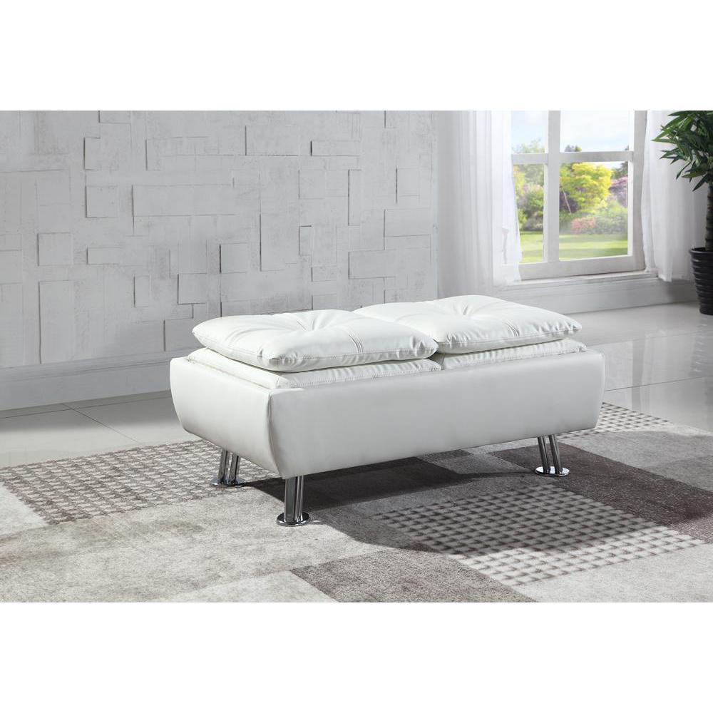 Dilleston Storage Ottoman with Removable Trays White. Picture 1