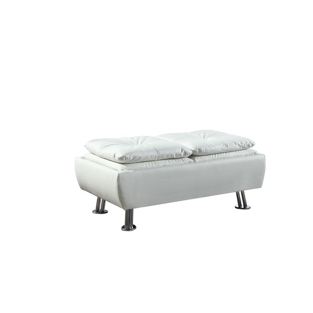 Dilleston Storage Ottoman with Removable Trays White. Picture 2