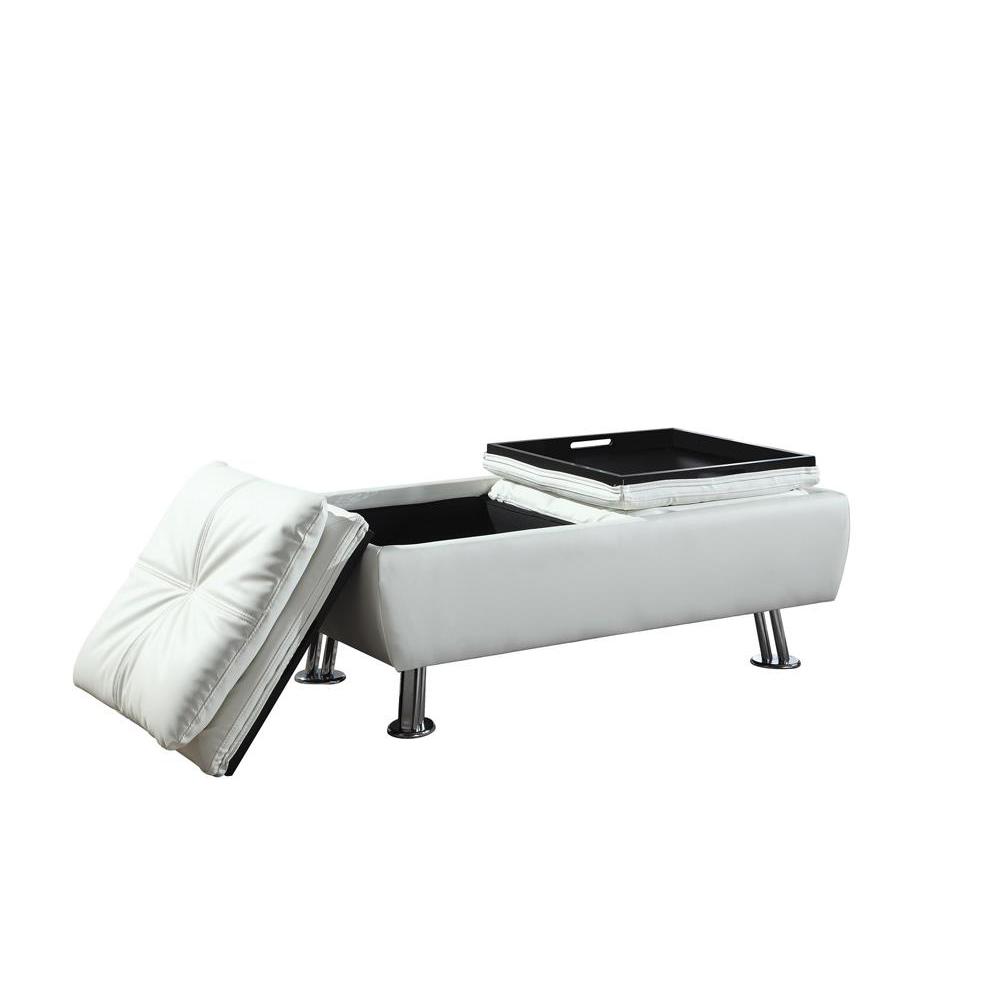 Dilleston Storage Ottoman with Removable Trays White. Picture 3